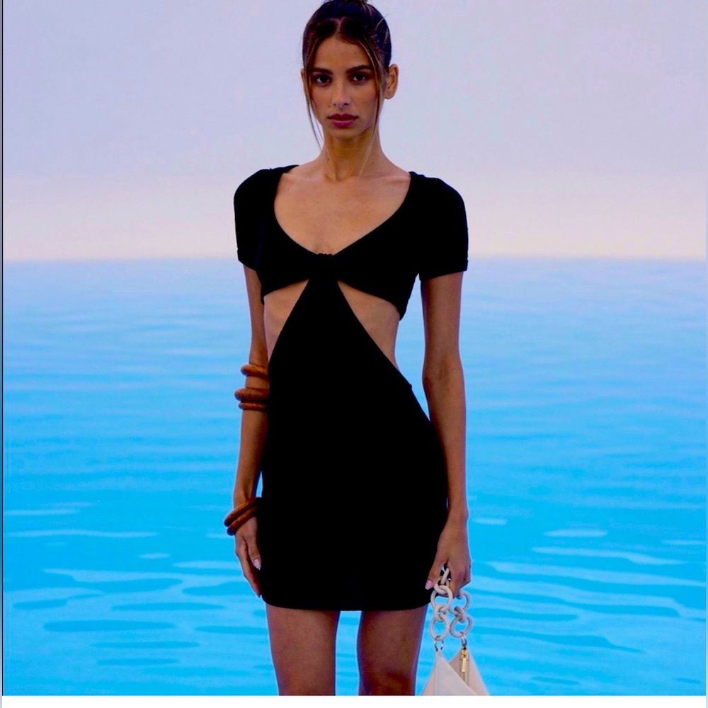NWT Cult Gaia Billie Knit Dress Black sz L